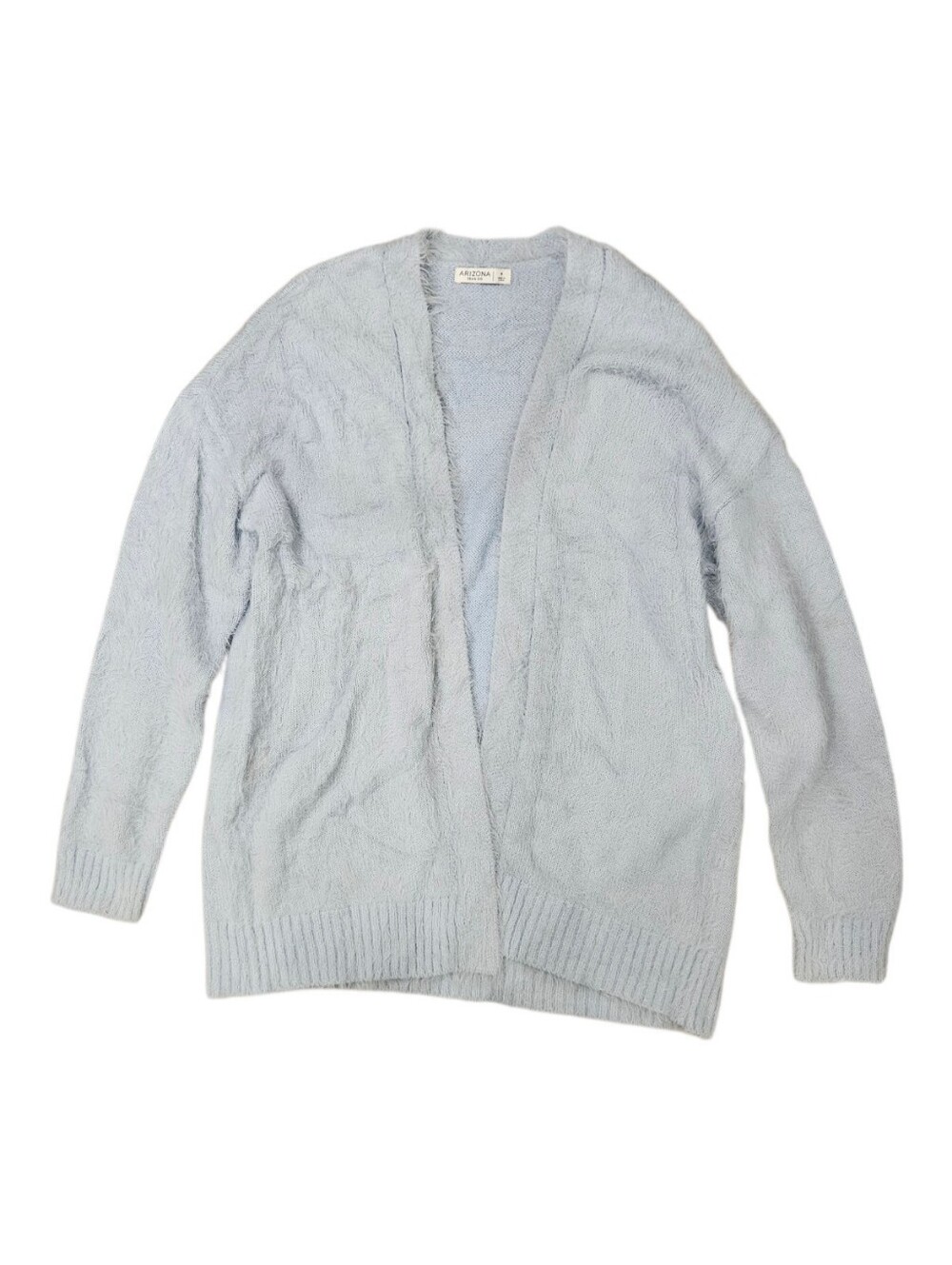 Light Blue Open-Front Fuzzy Cardigan